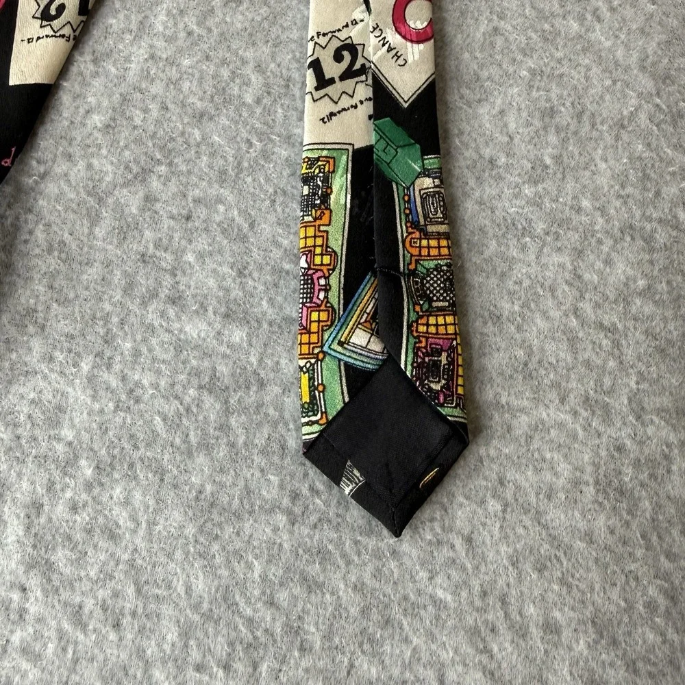 Vintage‎ Nicole Miller Parker Bros Board Game Monopoly Sorry Silk Neck Tie
